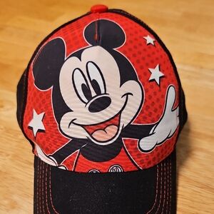 Mickey Mouse Red and Black Kids Snapback Hat